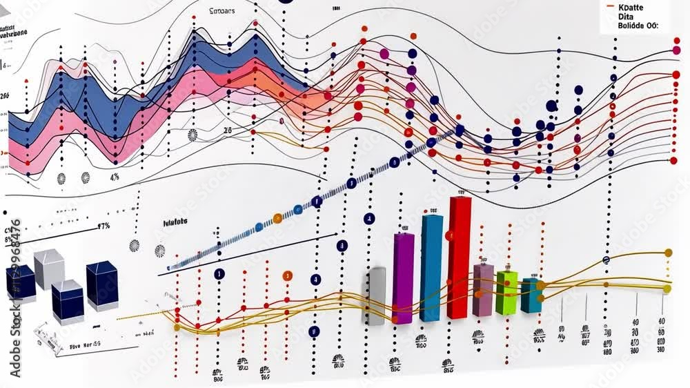 Poster data visualization: abstract growth chart