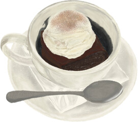 Ice cream brownie cup cake bread