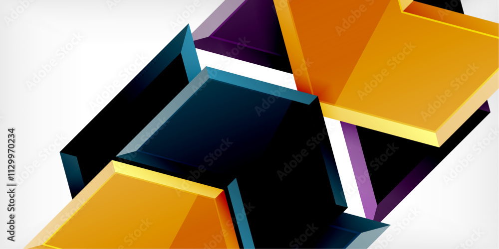 Poster vector 3d arrow techno design template