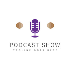 podcast logo vector symbol