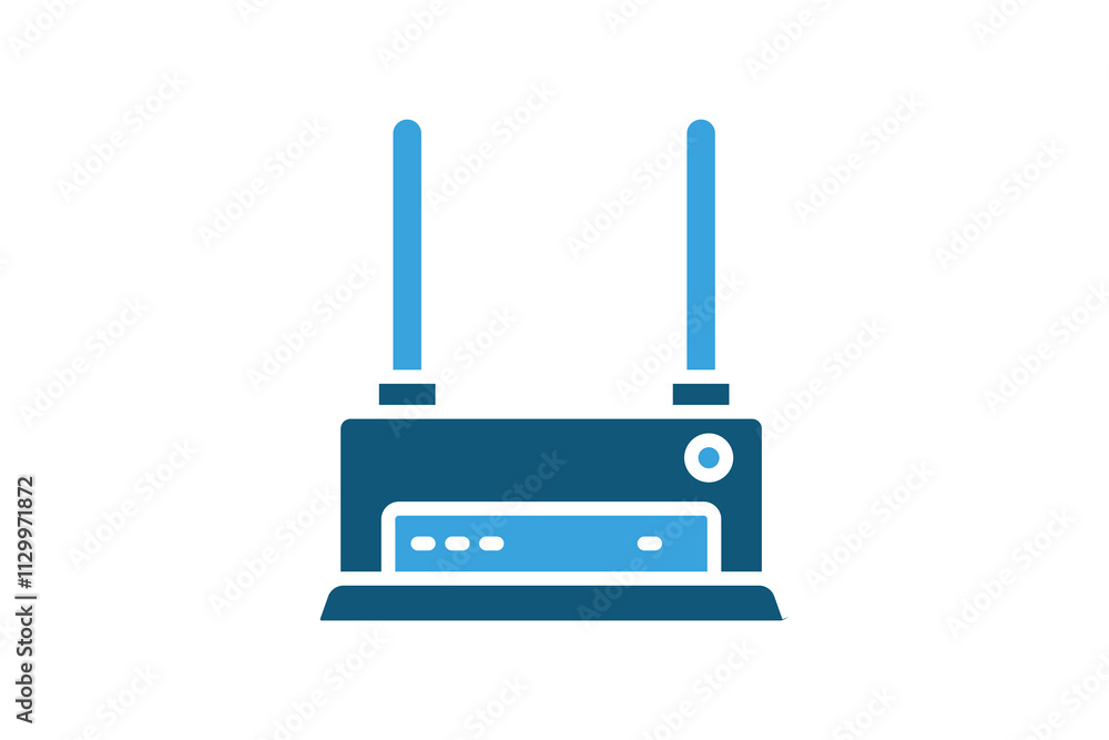 Poster router icon. solid icon style. icon related to it. network elements vector illustration