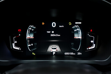 car​ instrument panel, car​ speed motor of​ night, car​ dashboard​ modern​ automobile...