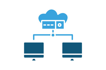 Big data icon. solid icon style. icon related to IT. network elements vector illustration