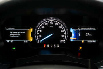 car​ instrument panel, car​ speed motor of​ night, car​ dashboard​ modern​ automobile...