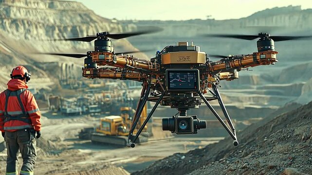Drone Surveying Mining Site 