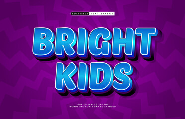 Obraz premium bright kids editable text effect with a kids and game text style