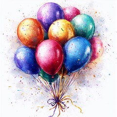 Vibrant Balloon Bouquet Shimmering with Tinsel and Confetti for Lively New Year s Eve