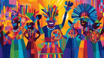 Obraz premium A colorful and imaginative icon representing a cultural festival, capturing its essence.