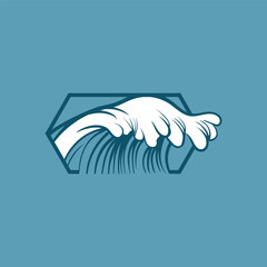 Water wave icon vector illustration design logo