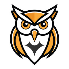 a simple modern owl logo on white background