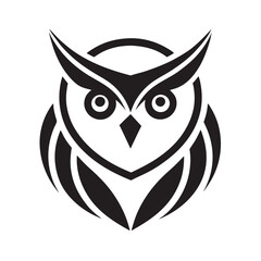 a simple modern owl logo on white background