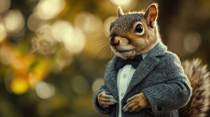 dressed squirrel exuding charm and personality