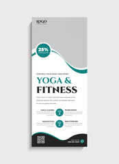 Yoga fitness standee roll up banner template