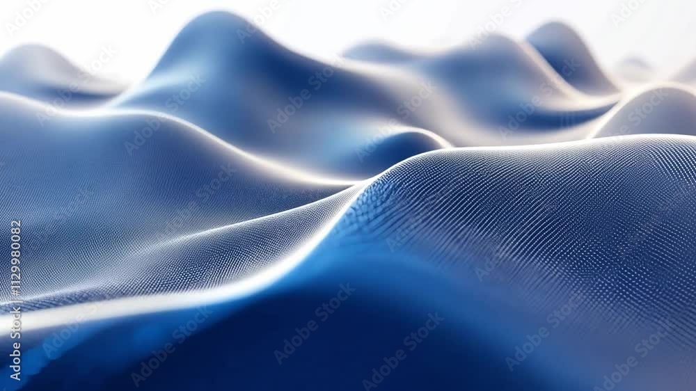Poster abstract blue waves: a mesmerizing abstract landscape of blue, flowing waves, reminiscent of a digit