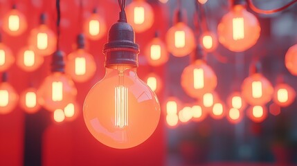 Warm Seasonal Messages with Glowing Accents from Fairy Lights Against a Red Backdrop on Commercial Posters