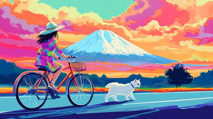 mountain landscape with mountain bike