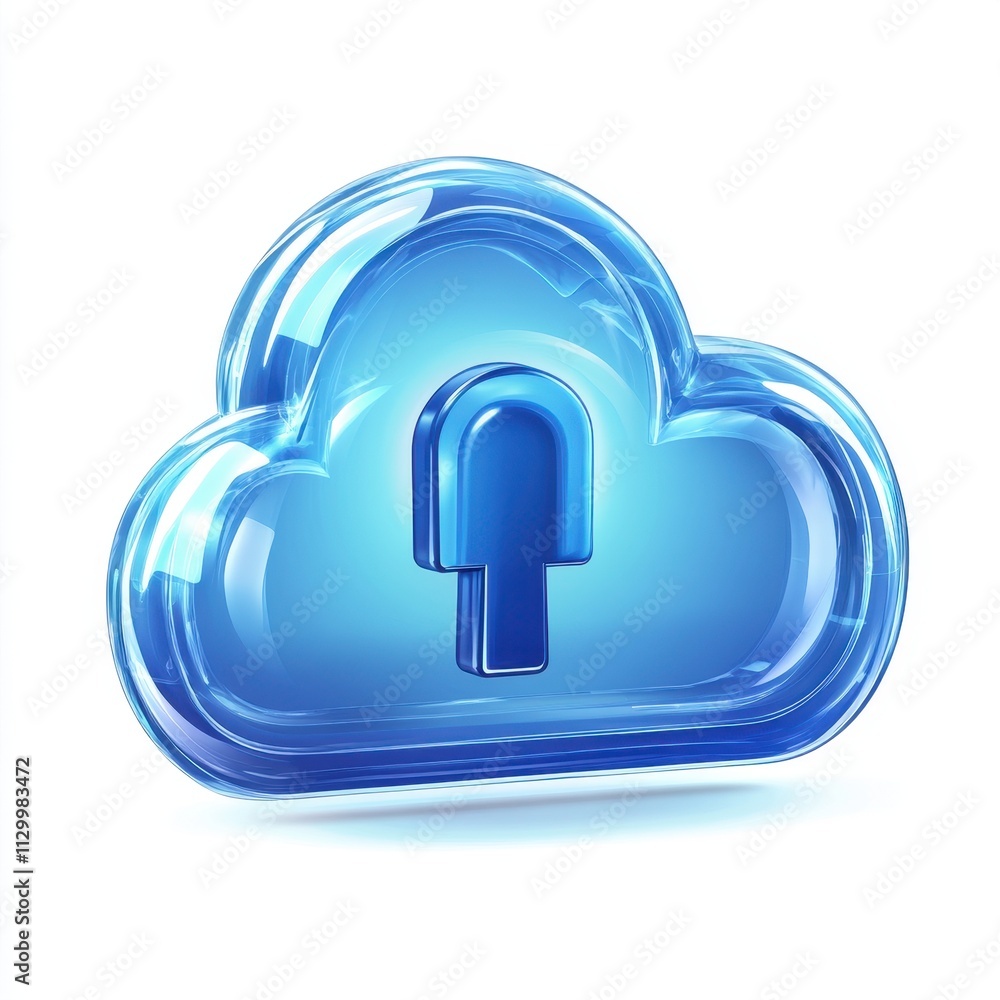 Aufkleber privacy-centric cloud models: secure cloud storage with a lock symbolizing data protection, encrypti