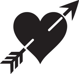 Heart With Arrow silhouette vector, Heart With Arrow vector art, Heart With Arrow illustration