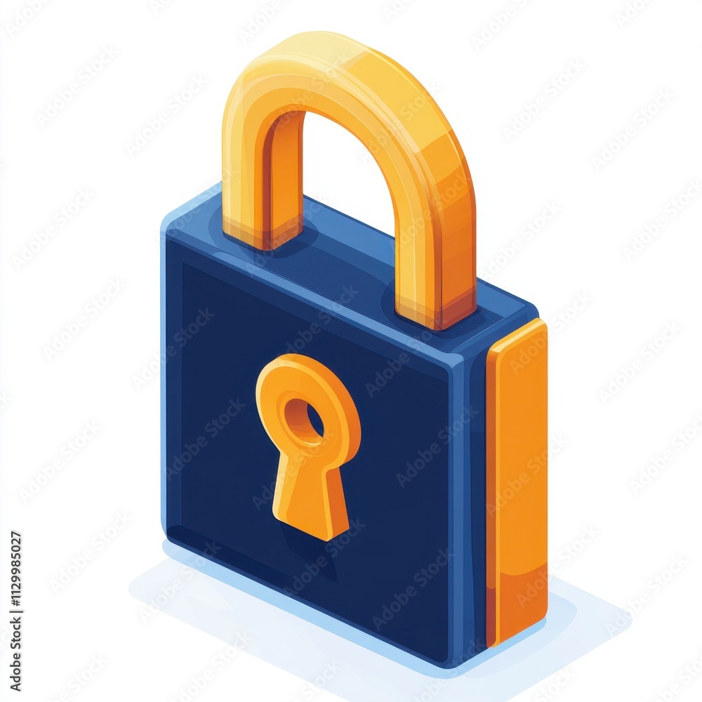 Poster secure online account access with lock icon and key essential cybersecurity concept for digital safe