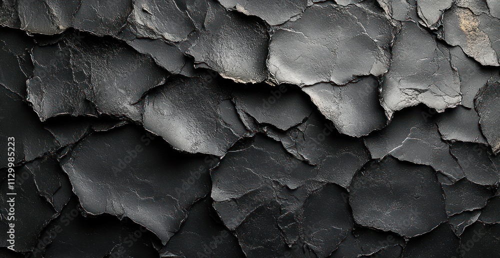 Poster Crumpled Black Paper Abstract Texture Background for Design with Space for Text