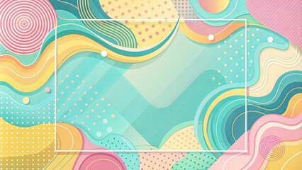 Abstract Pastel Wave Background with Central Copy Space