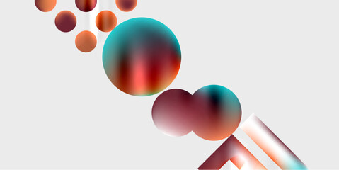 Simple shapes - circles, triangles, rectangles abstract background. Vector Illustration For Wallpaper, Banner, Background, Card, Book Illustration, landing page