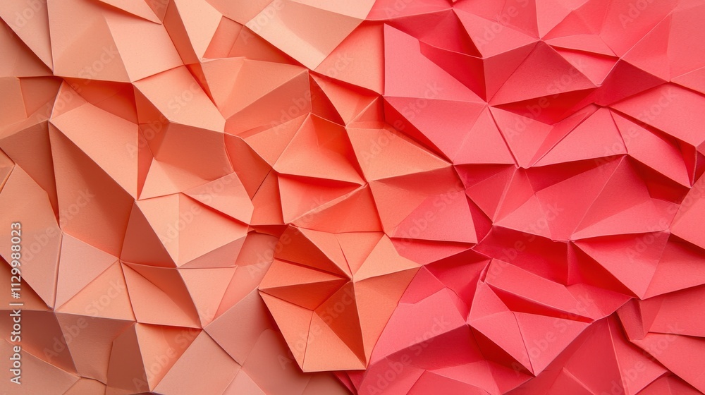 Poster A textured surface of folded paper in shades of orange and red, creating a visually engaging, three-dimensional effect.