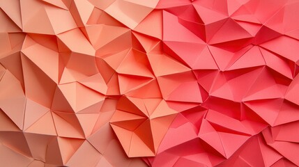 A textured surface of folded paper in shades of orange and red, creating a visually engaging, three-dimensional effect.