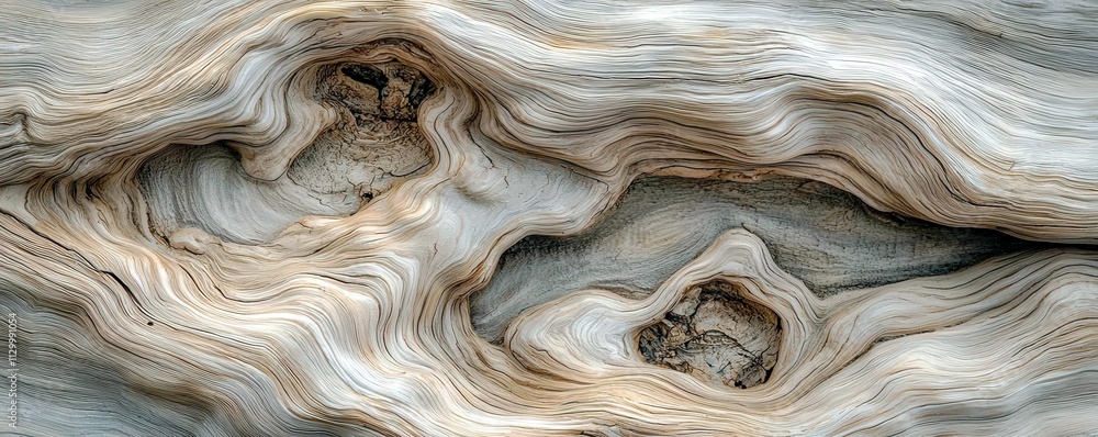 Poster abstract pattern of weathered wood displaying unique grain and textures with a blend of earthy tones