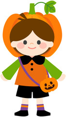 Cute Halloween Costume Pumpkin Boy
