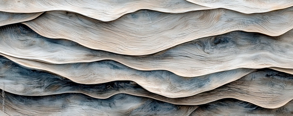 Poster textured layers of wood with gentle curves and subtle tones creating an artistic and organic appeara