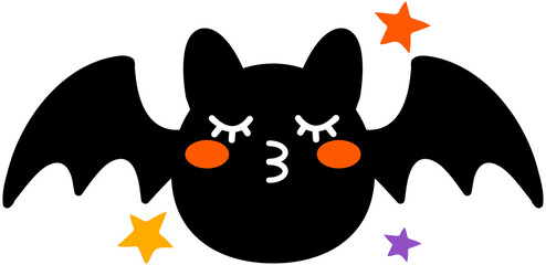 Halloween cute shy bat