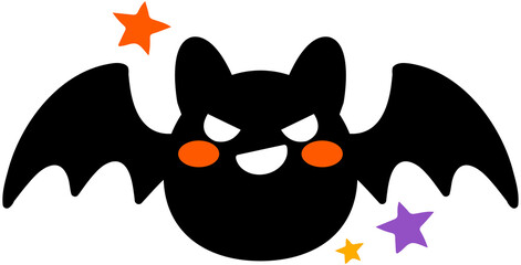 Halloween cute bat angry