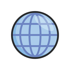 net globe with outline in flat vector design 