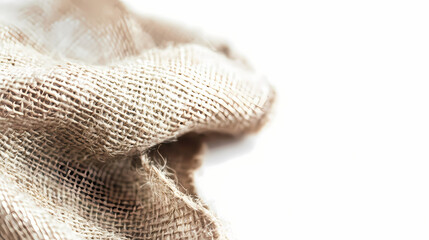 Obraz premium Thread burlap isolate on white background. selective focus. old. Twine. Illustration