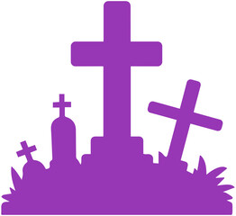 Obraz premium Halloween tombstone silhouette 
