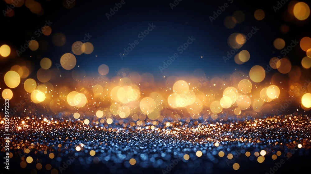 Poster captivating bokeh background with glimmering lights and sparkling dust in warm and cool tones for ce