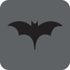 Halloween bat animal vector.Stylized black bat silhouette spreading its wings, creating a spooky and mysterious atmosphere,