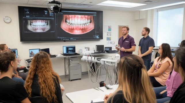 Dental Technology Classroom Students Learn Digital Dentistry Imaging