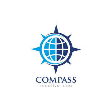 Creative Compass Concept Logo Design Template
