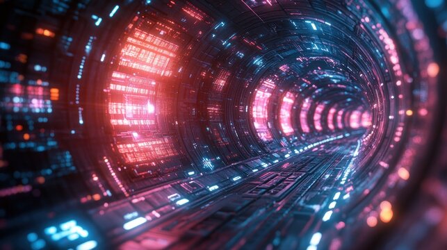 Futuristic Cyberpunk Cityscape Neon Lights Pixel Art Retro 8-Bit Video Game Interface Background