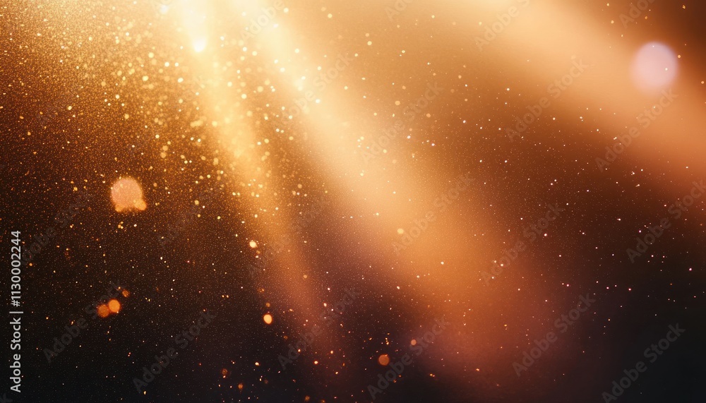 Poster ethereal abstract background with soft light beams dusty air bokeh effect warm golden color palette 