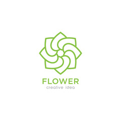 Creative Flower Ornament Concept Logo Design Template