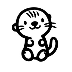 Fototapeta premium Charming Otter Icons A Captivating Array of Cute and Playful Animal Characters in Various Poses