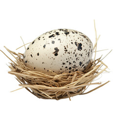 Obraz premium Spotted egg resting in a natural nest.. transparent background