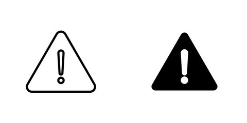 attention sign outlined and solid icon vector collection.