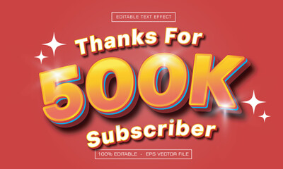 Thanks For 500k Text Effect, Editable Greeting Text Style