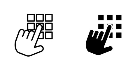 Keypad outlined and solid icon vector collection. © Win