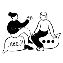 Women engaged in a conversation or discussion