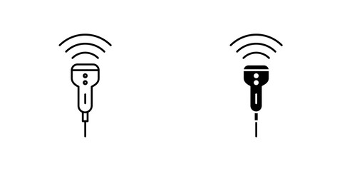 Ultrasound outlined and solid icon vector collection.
